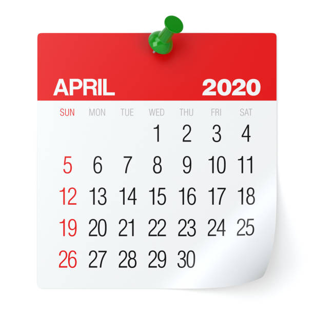 istock April 2020 - Calendar. Isolated on White Background. 3D Illustration 1168941235
