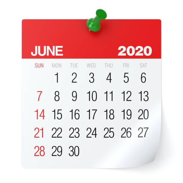 istock June 2020 - Calendar. Isolated on White Background. 3D Illustration 1168941251