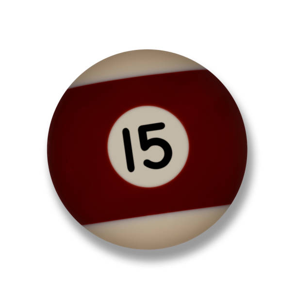istock Isolated number 15 maroon pool ball, with drop shadow 1168941498