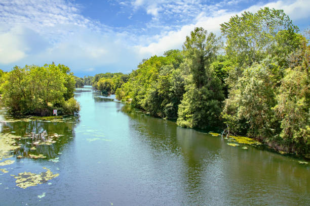 Montreuil-Bellay. River Thouet.  Maine-and-Loire. Loire Country stock photo