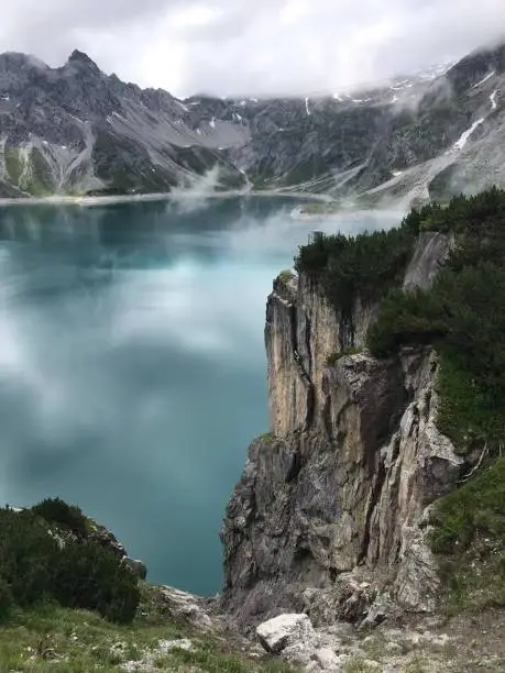 Beautiful, a bit spooky,  lake called the Lünersee (Brand), Austria. 1970m