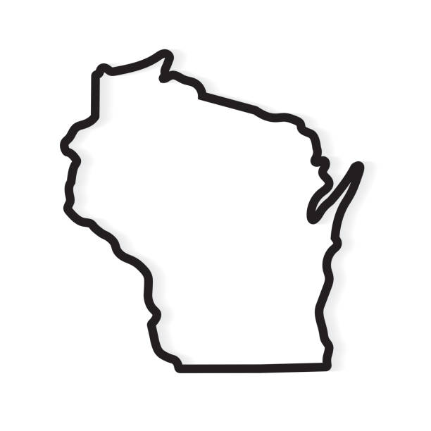 black outline Wisconsin map black outline Wisconsin map- vector illustration wisconsin stock illustrations
