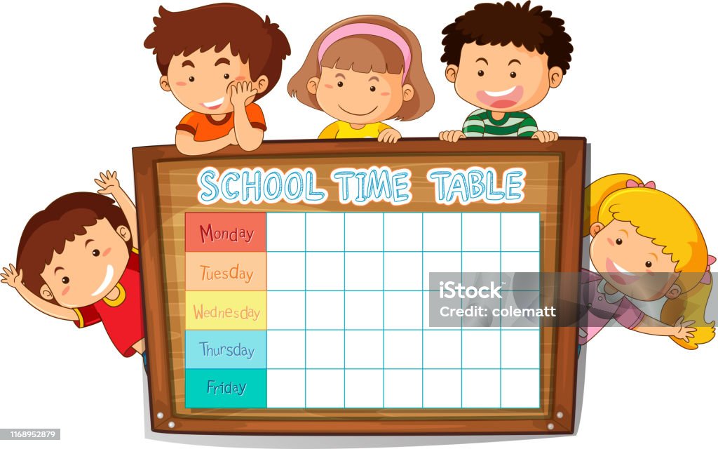 Timetabling Characters Timetable School Planning With Characters Stock Illustration - Download ...