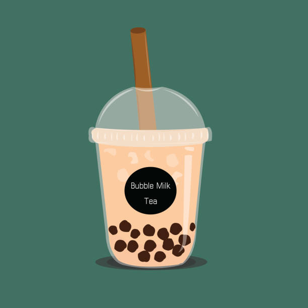 пузырь молочный чай. - milk chocolate illustrations stock illustrations