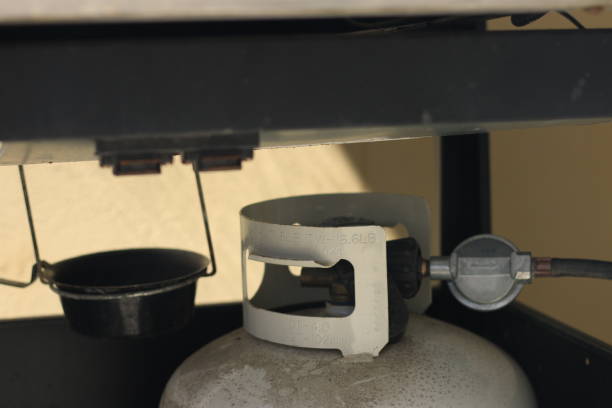 istock Propane tank hooked up to barbecue 1168955314