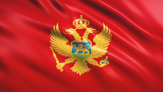 3d Render Montenegro Flag (Close-up)