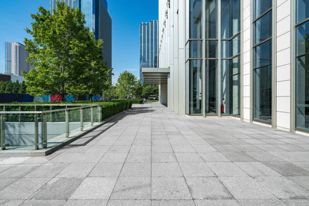 istock Empty floor and modern office building ,qingdao,china 1168958008