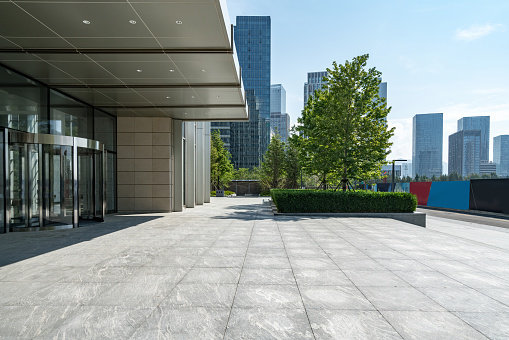 Empty floor and modern office building ,qingdao,china