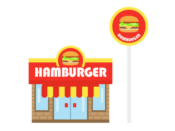 Hamburger shop Hamburger shop facade stock illustrations