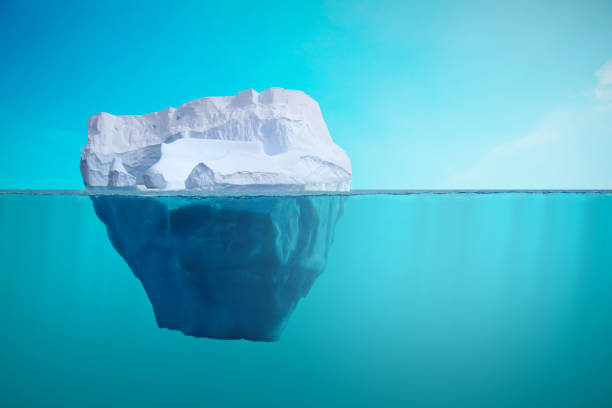 Iceberg under water view. Climate warming, environment and oceanic ecoxsytem concept. Iceberg under water view. Climate warming, environment and oceanic ecoxsytem concept. iceberg ice formation photos stock pictures, royalty-free photos & images