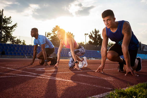istock Athlete Men and Woman preparing and exercise for run 1168964993