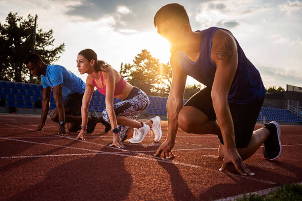 istock Athlete Men and Woman preparing and exercise for run 1168964996