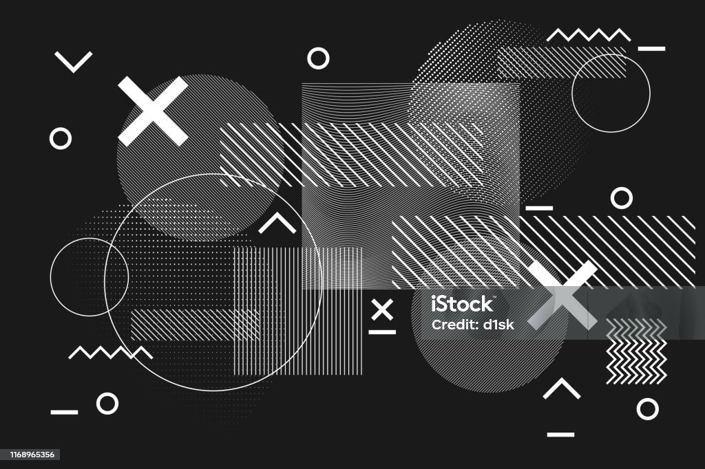 Abstract geometric black and white glitch background Abstract geometric black and white glitch background in vector Pattern stock vector