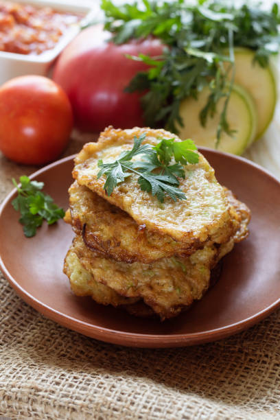 istock Squash fried fritters. Vegetable pancake, vegetarian food. 1168966277