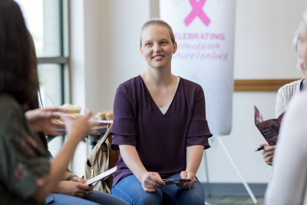 istock Breast cancer survivor attends support group 1168967774
