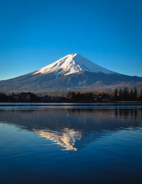 istock A simple blue sky with Mt.Fuji reflecting in Kawaguchiko 1168969774