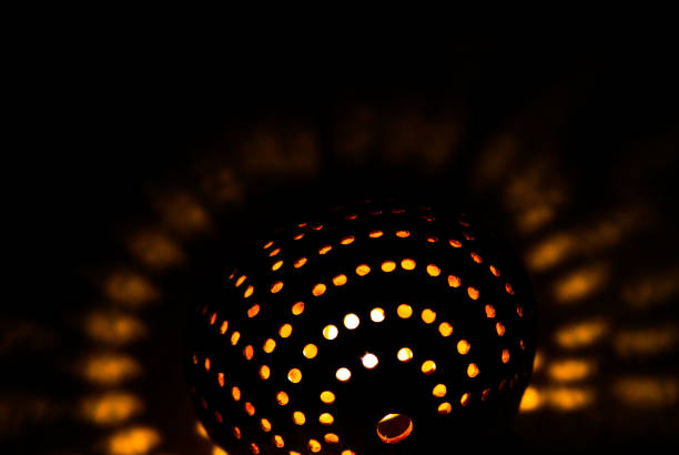 istock Bright shining coconut shell lamp in the night 1168978658