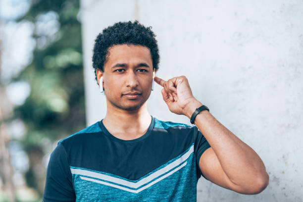 Portrait of a young African-American ethnicity athlete