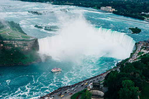 Niagara Horseshoe Falls from aerial point of view