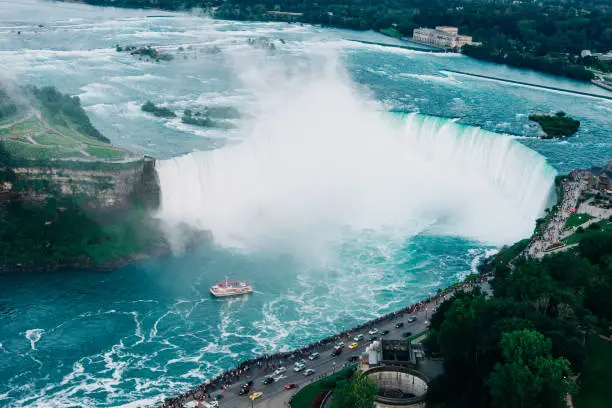 Photo of Niagara Horseshoe Falls from aerial point of view