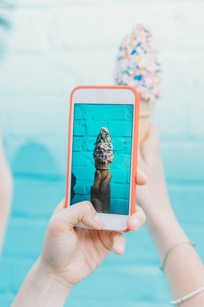 istock Photographing an ice cream with mobile phone 1168982789