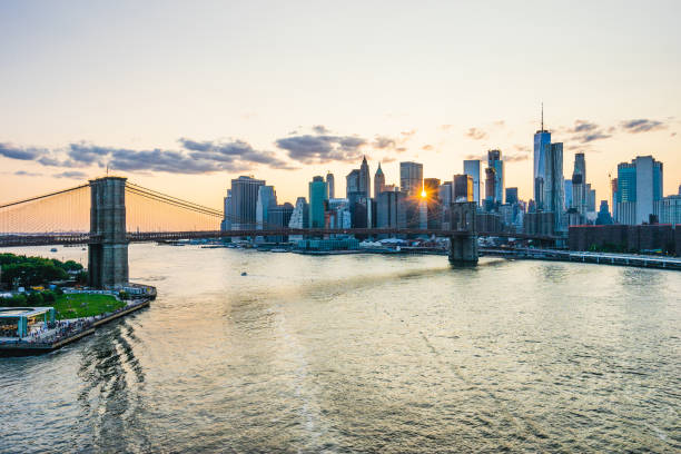 istock View of New York Skyline and Brooklyn Bridge during sunset 1168982923