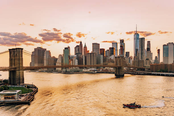 istock View of New York Skyline and Brooklyn Bridge during sunset 1168982957