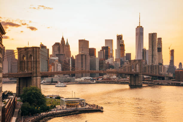 istock View of New York Skyline and Brooklyn Bridge during sunset 1168982964