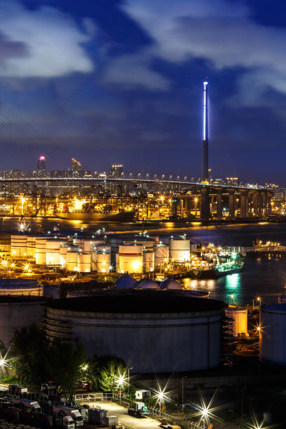 istock Oil tank in harbor, Hong Kong 1168986318
