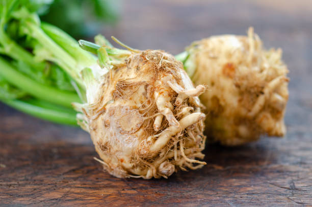 sedano fresco - celery leaf celeriac isolated foto e immagini stock