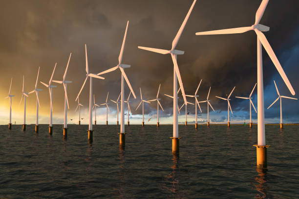 Offshore wind farm Offshore wind farm offshore wind farm stock pictures, royalty-free photos & images