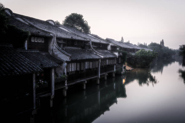 istock Foogy scene in Wuzhen, China 1168995630