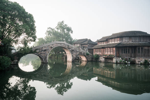 istock Foogy scene in Wuzhen, China 1168995679