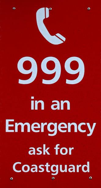 Emergency Coastguard Sign at a Coastal Location