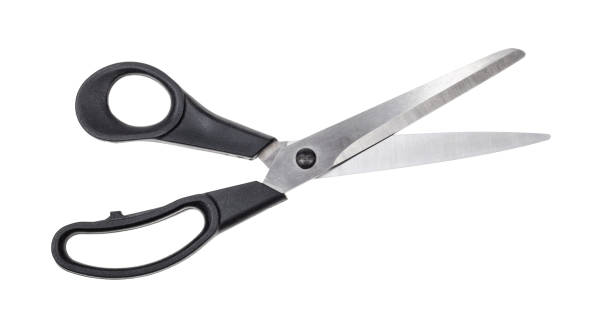 istock pair of scissors with black plastic handles cutout 1168997391