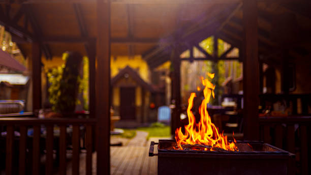 istock Wood burning in the grill 1168999537