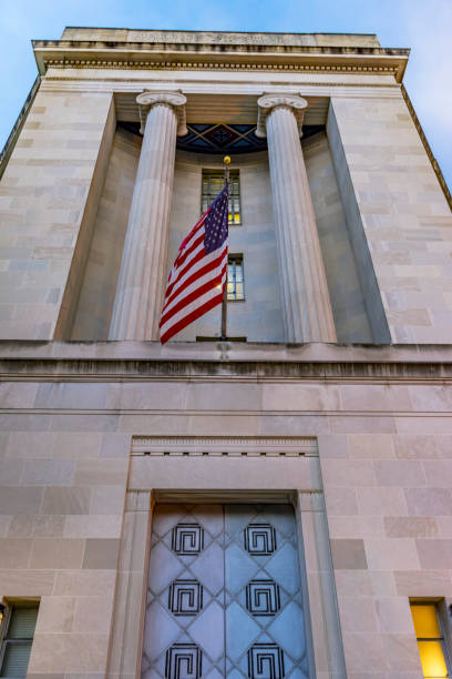 istock Facade Flags Justice Department Building Washington DC 1169004201