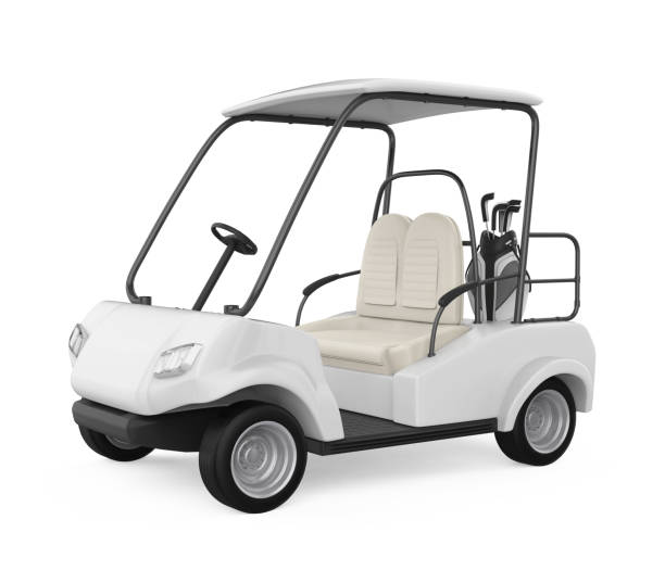 ゴルフカート絶縁 - golf cart golf bag horizontal outdoors ストックフォトと画像