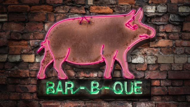 Neon Barbecue Diner Sign