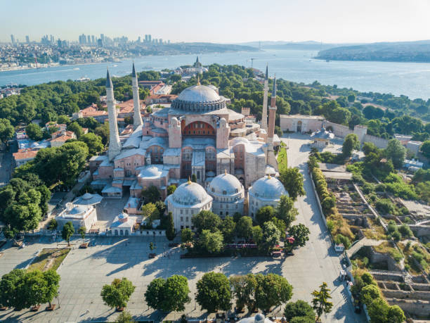 Hagia Sophia, Istanbul. Aerial view stock photo
