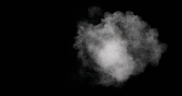istock White Smoke Trail Isolated on Black Background 1169015183