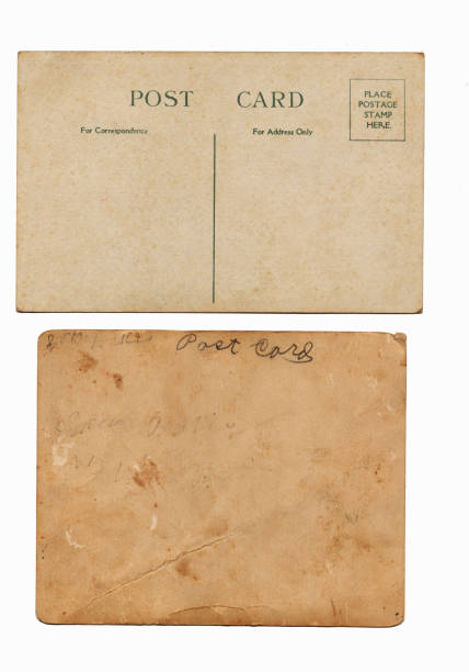 dos postales antiguas de la década de 1920 y 1930 - 1920s style postcard old paper fotografías e imágenes de stock