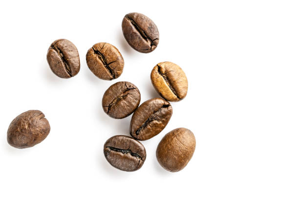 istock Roasted coffee beans for espresso, cappuccino on white background. 1169022736