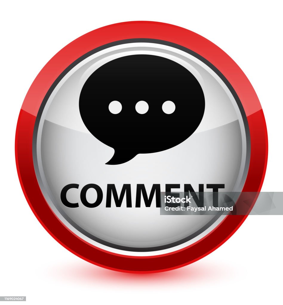Comment Box Icon Red Comment Crystal Red Round Button Stock Illustration - Download Image ...