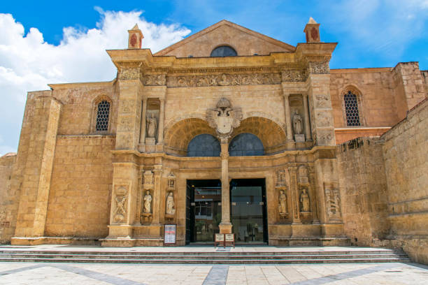 Basilica cathedral of Santa Maria de la Encarnación stock photo