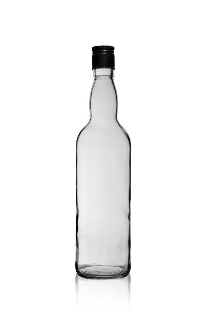 empty wine bottle with a lid isolated on a white background