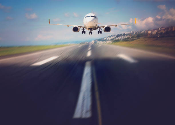 istock Passenger airplane landing or taking off. 1169025325