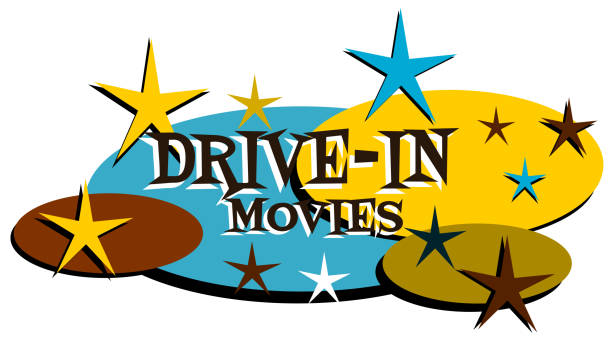 illustrazioni stock, clip art, cartoni animati e icone di tendenza di film drive-in - drive in