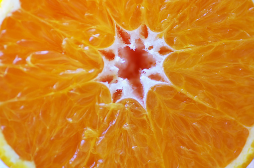 macro slice of orange fruit