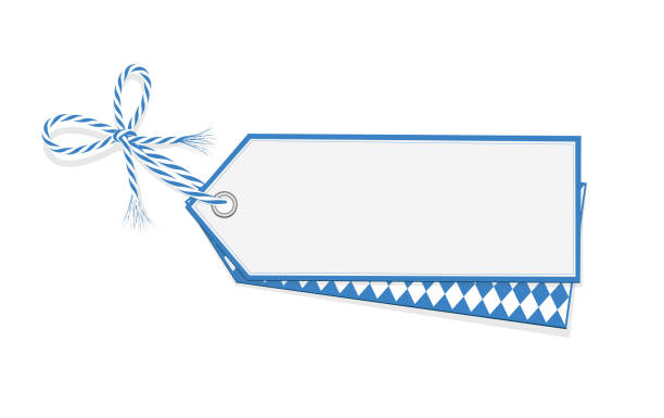 октоберфест пустую карту с ромбом шаблон и лента лук, вектор иллюстрации изолированы на белом фоне - bayern stock illustrations